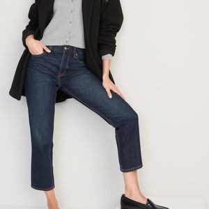 🔥SALE!🔥 OLD NAVY High-Waisted Button-Fly Slouchy Straight Cropped Jeans Women